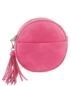 Fashion Tassel Round Crossbody Bag LSD190 FUSCHIA